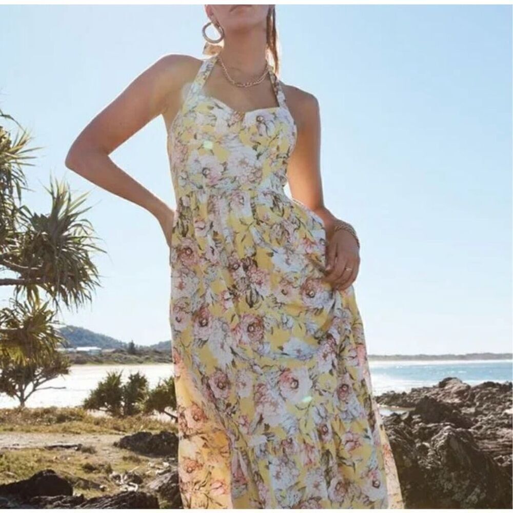 Bardot Women's Labella Floral Halter Midi Dress size xs - Picture 8 of 10